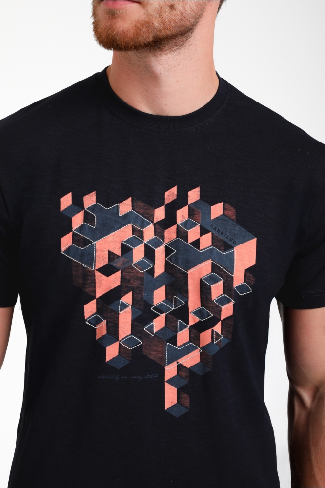 T SHIRT MET FRONTPRINT 155516 301 navy